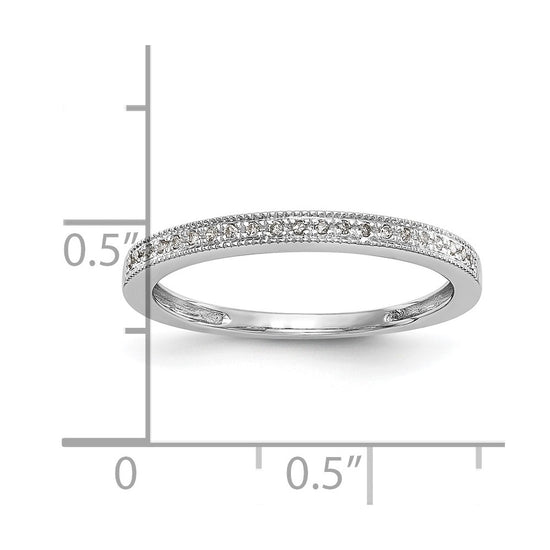 14k White Gold 1/8 carat Diamond Set of 2 Complete Wedding Bands