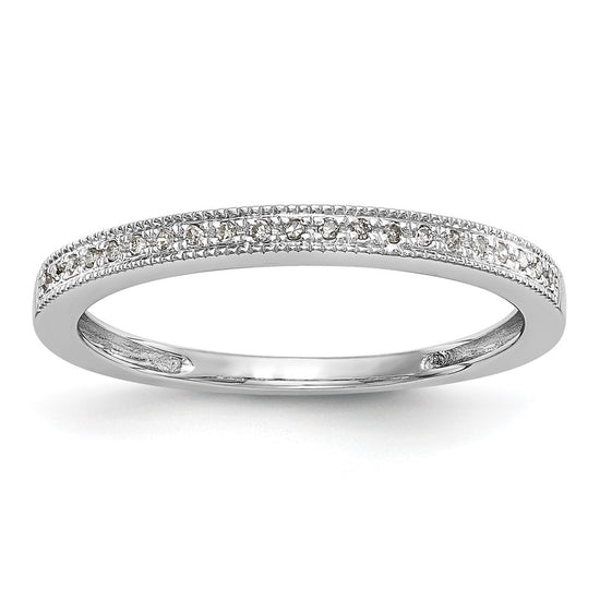 14k White Gold 1/8 carat Diamond Set of 2 Complete Wedding Bands
