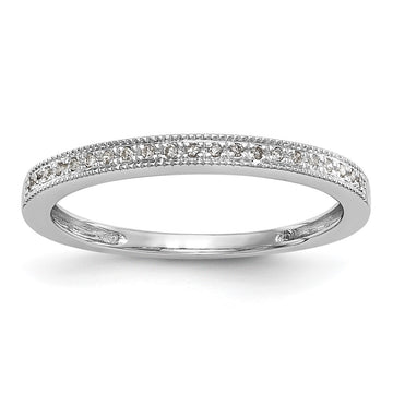14k White Gold 1/8 carat Diamond Set of 2 Complete Wedding Bands