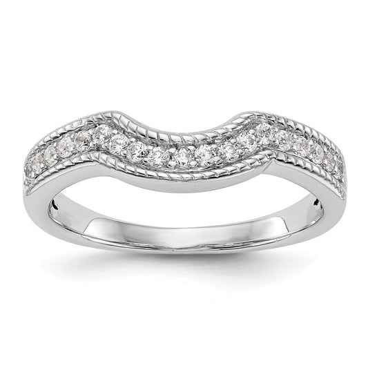 14k White Gold 1/4 carat Diamond Complete Wedding Band