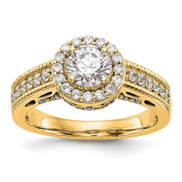 Diamond Halo Semi-Mount Engagement Rings