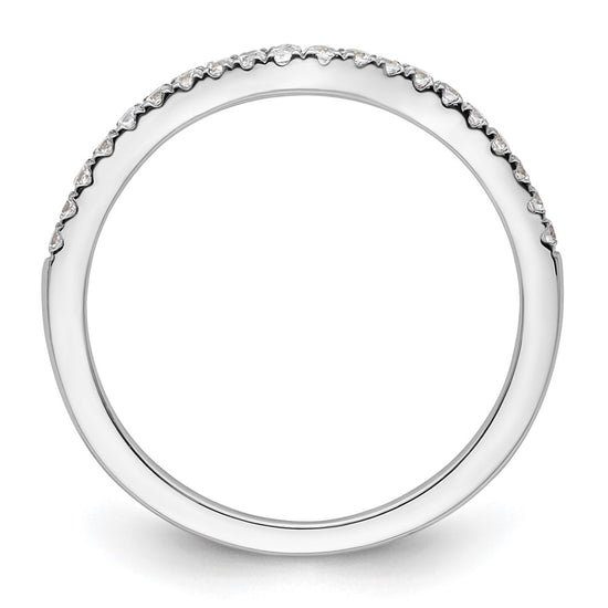 14k White Gold 1/5 carat Diamond Contoured Complete Wedding Band
