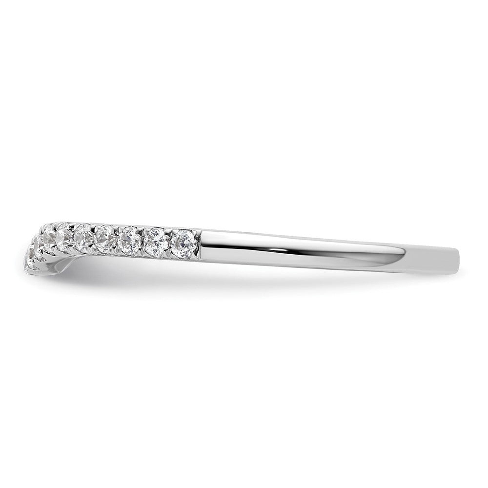 14k White Gold 1/5 carat Diamond Contoured Complete Wedding Band