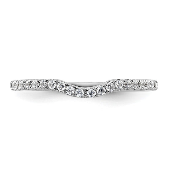 14k White Gold 1/5 carat Diamond Contoured Complete Wedding Band