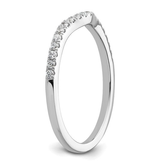 14k White Gold 1/5 carat Diamond Contoured Complete Wedding Band