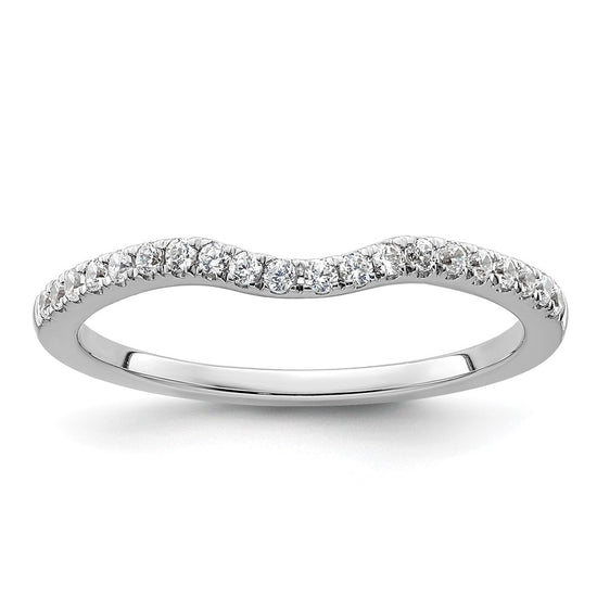 14k White Gold 1/5 carat Diamond Contoured Complete Wedding Band