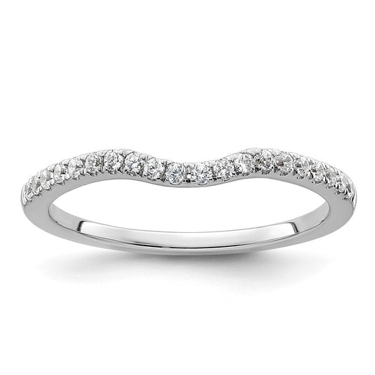 14k White Gold 1/5 carat Diamond Contoured Complete Wedding Band