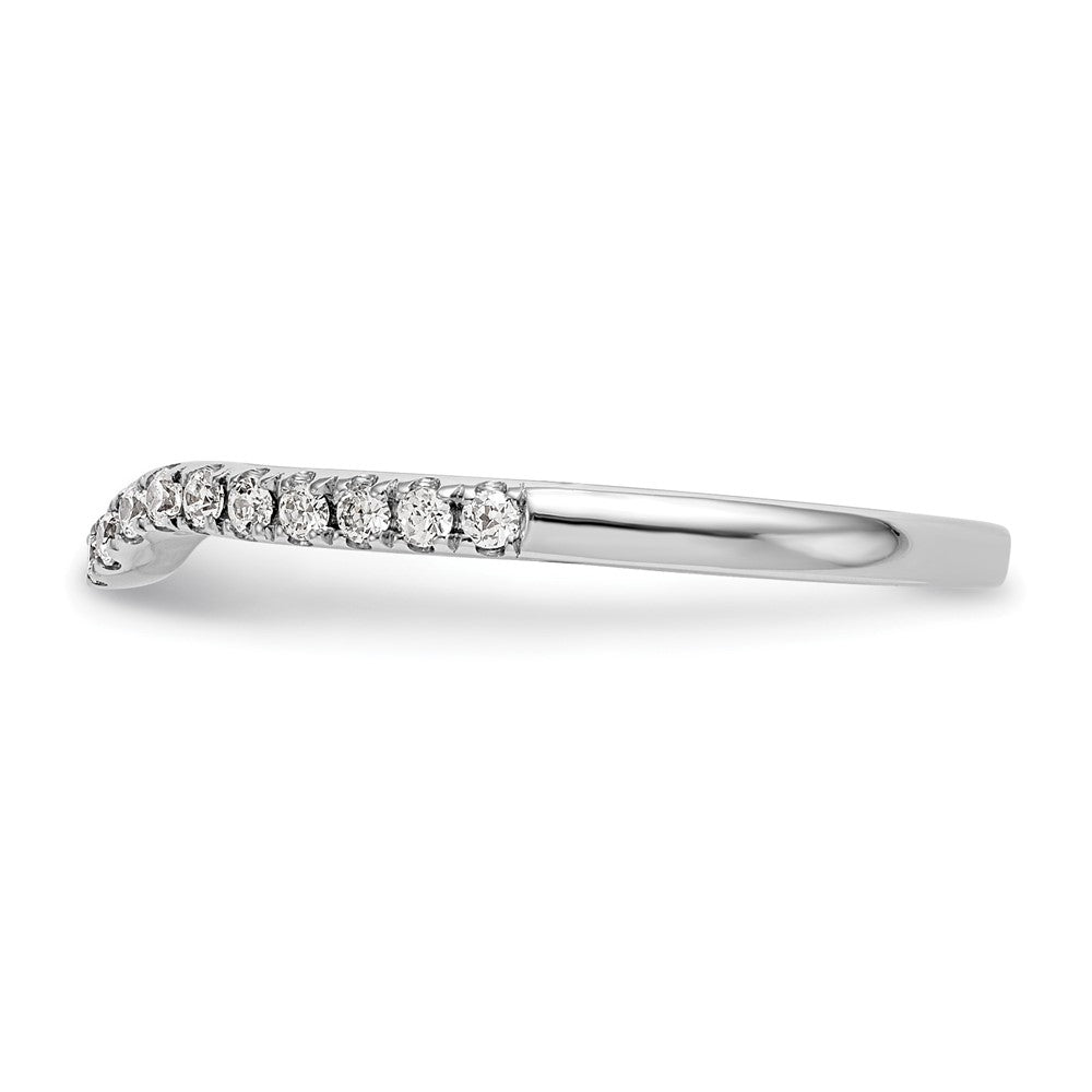 14k White Gold 1/4 carat Diamond Contoured Complete Wedding Band