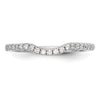 14k White Gold 1/4 carat Diamond Contoured Complete Wedding Band