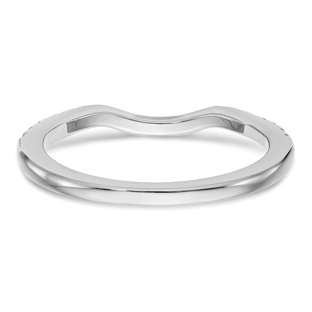 14k White Gold 1/4 carat Diamond Contoured Complete Wedding Band