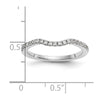 14k White Gold 1/4 carat Diamond Contoured Complete Wedding Band