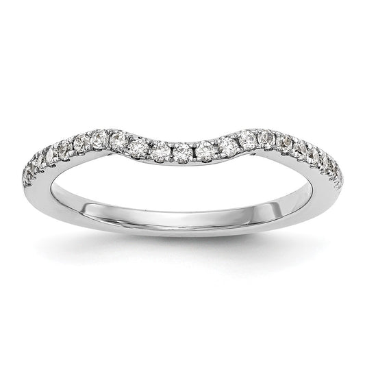 14k White Gold 1/4 carat Diamond Contoured Complete Wedding Band