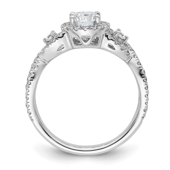 Diamond Halo Semi-Mount Engagement Rings