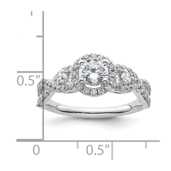 Diamond Halo Semi-Mount Engagement Rings