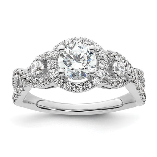 Diamond Halo Semi-Mount Engagement Rings