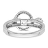 14K White Gold Halo Plus Peg Set 1/3 carat Diamond Semi-Mount Engagement Ring