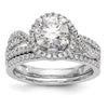 14K White Gold Halo Plus Peg Set 1/3 carat Diamond Semi-Mount Engagement Ring