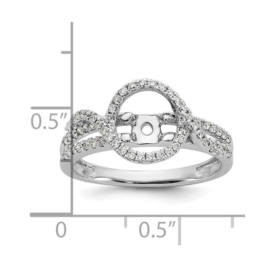 14K White Gold Halo Plus Peg Set 1/3 carat Diamond Semi-Mount Engagement Ring