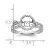 14K White Gold Halo Plus Peg Set 1/3 carat Diamond Semi-Mount Engagement Ring