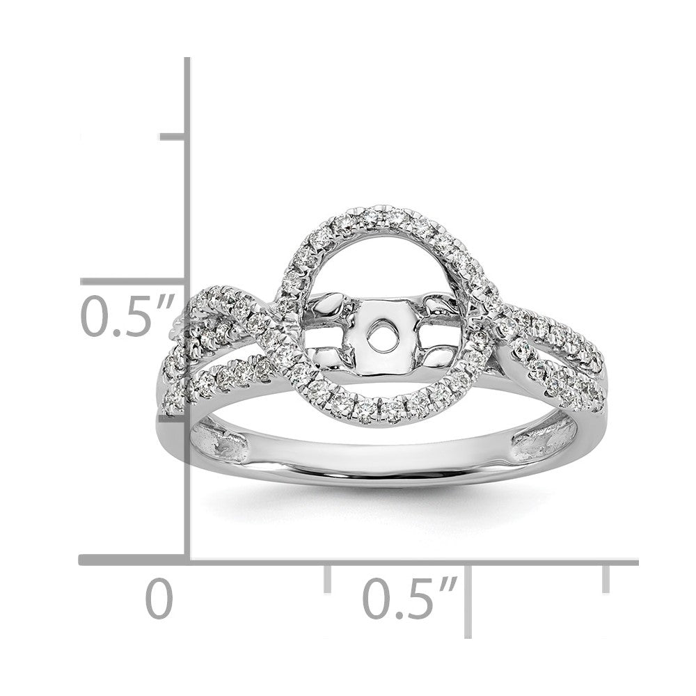 14K White Gold Halo Plus Peg Set 1/3 carat Diamond Semi-Mount Engagement Ring