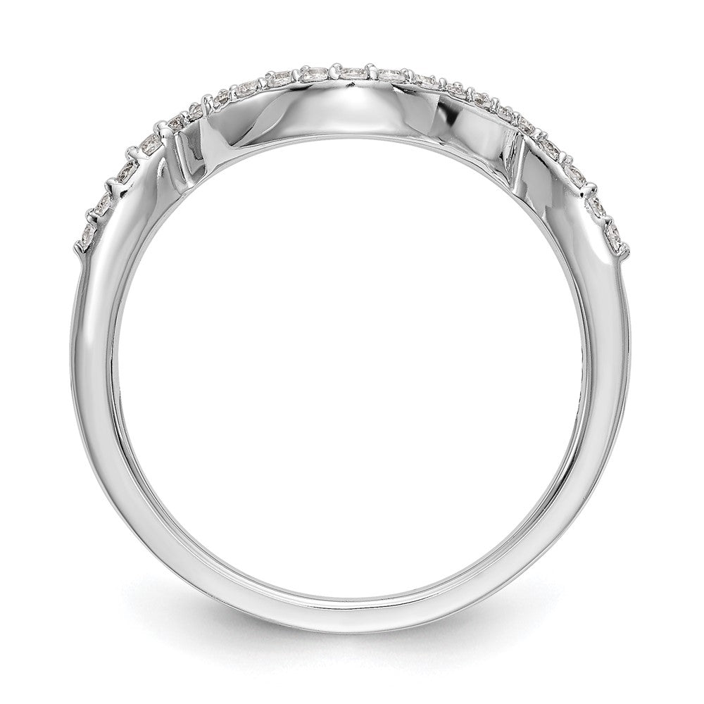 14k White Gold 1/6 carat Diamond Contoured Complete Wedding Band