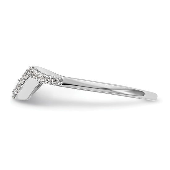 14k White Gold 1/6 carat Diamond Contoured Complete Wedding Band