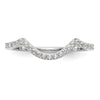 14k White Gold 1/6 carat Diamond Contoured Complete Wedding Band