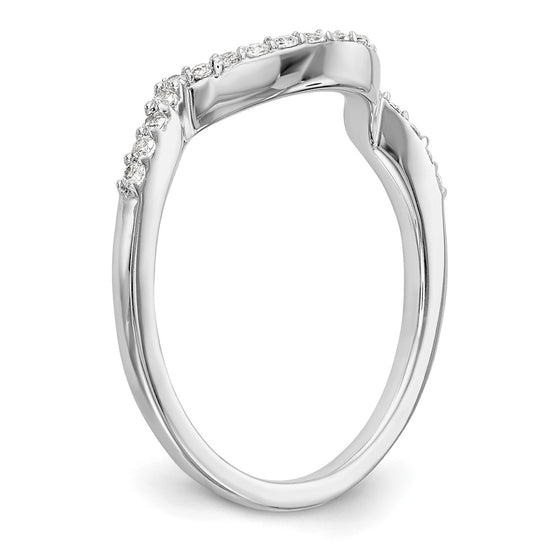 14k White Gold 1/6 carat Diamond Contoured Complete Wedding Band