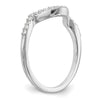 14k White Gold 1/6 carat Diamond Contoured Complete Wedding Band