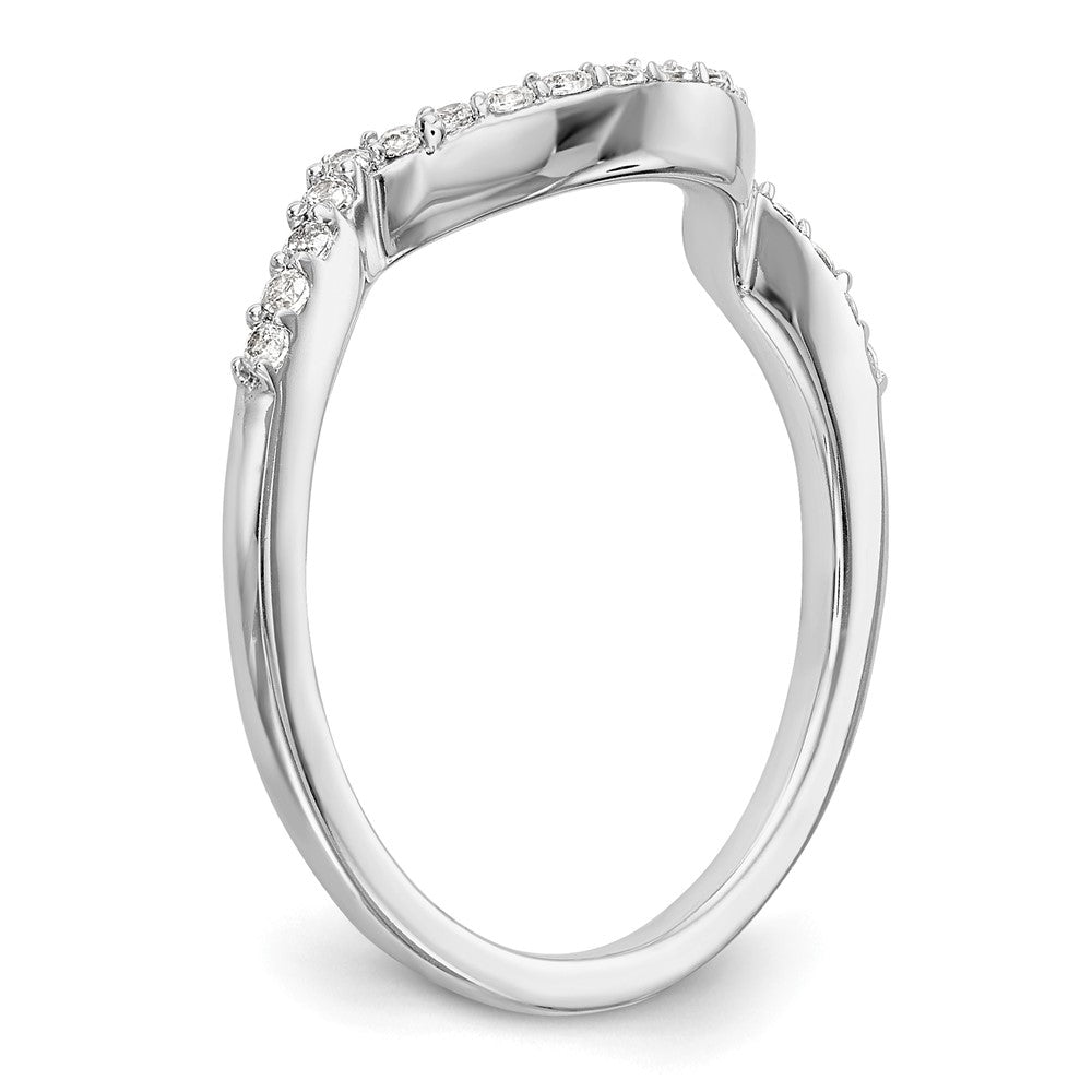 14k White Gold 1/6 carat Diamond Contoured Complete Wedding Band