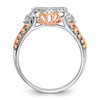 14K Two-tone Halo Plus Peg Set 1/4 carat Diamond Semi-Mount Engagement Ring