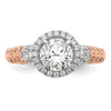 14K Two-tone Halo Plus Peg Set 1/4 carat Diamond Semi-Mount Engagement Ring
