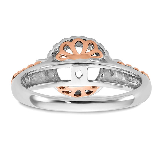 14K Two-tone Halo Plus Peg Set 1/4 carat Diamond Semi-Mount Engagement Ring