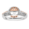 14K Two-tone Halo Plus Peg Set 1/4 carat Diamond Semi-Mount Engagement Ring
