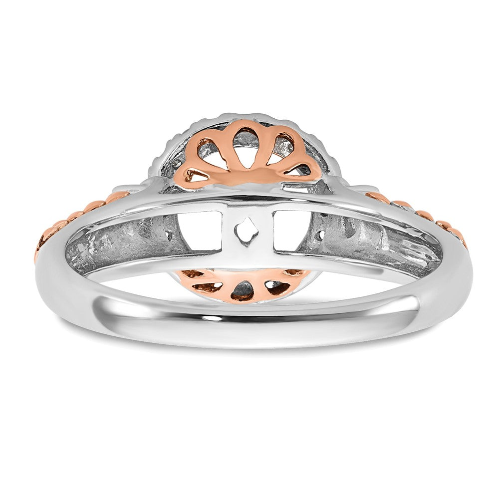 14K Two-tone Halo Plus Peg Set 1/4 carat Diamond Semi-Mount Engagement Ring
