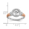 14K Two-tone Halo Plus Peg Set 1/4 carat Diamond Semi-Mount Engagement Ring