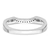 14k White Gold 1/10 carat Diamond Contoured Complete Wedding Band