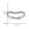 14k White Gold 1/10 carat Diamond Contoured Complete Wedding Band