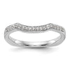 14k White Gold 1/10 carat Diamond Contoured Complete Wedding Band