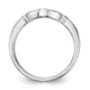 14k White Gold 1/8 carat Diamond Contoured Complete Wedding Band