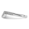 14k White Gold 1/8 carat Diamond Contoured Complete Wedding Band