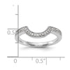 14k White Gold 1/8 carat Diamond Contoured Complete Wedding Band