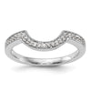 14k White Gold 1/8 carat Diamond Contoured Complete Wedding Band