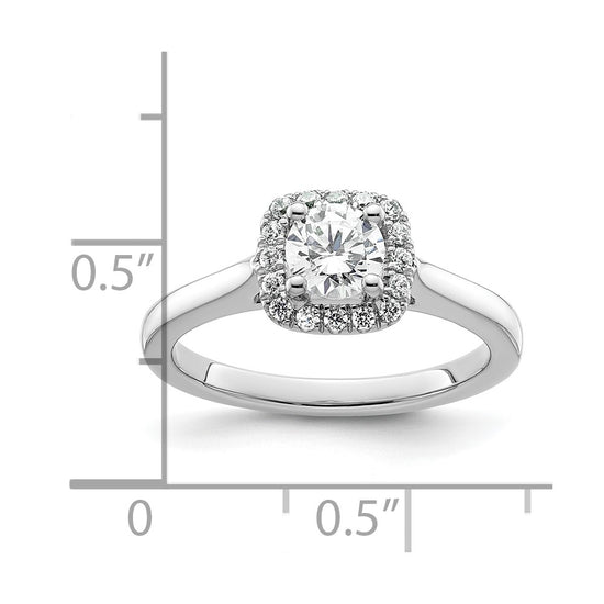 Cushion Halo Diamond Semi-mount Engagement Rings