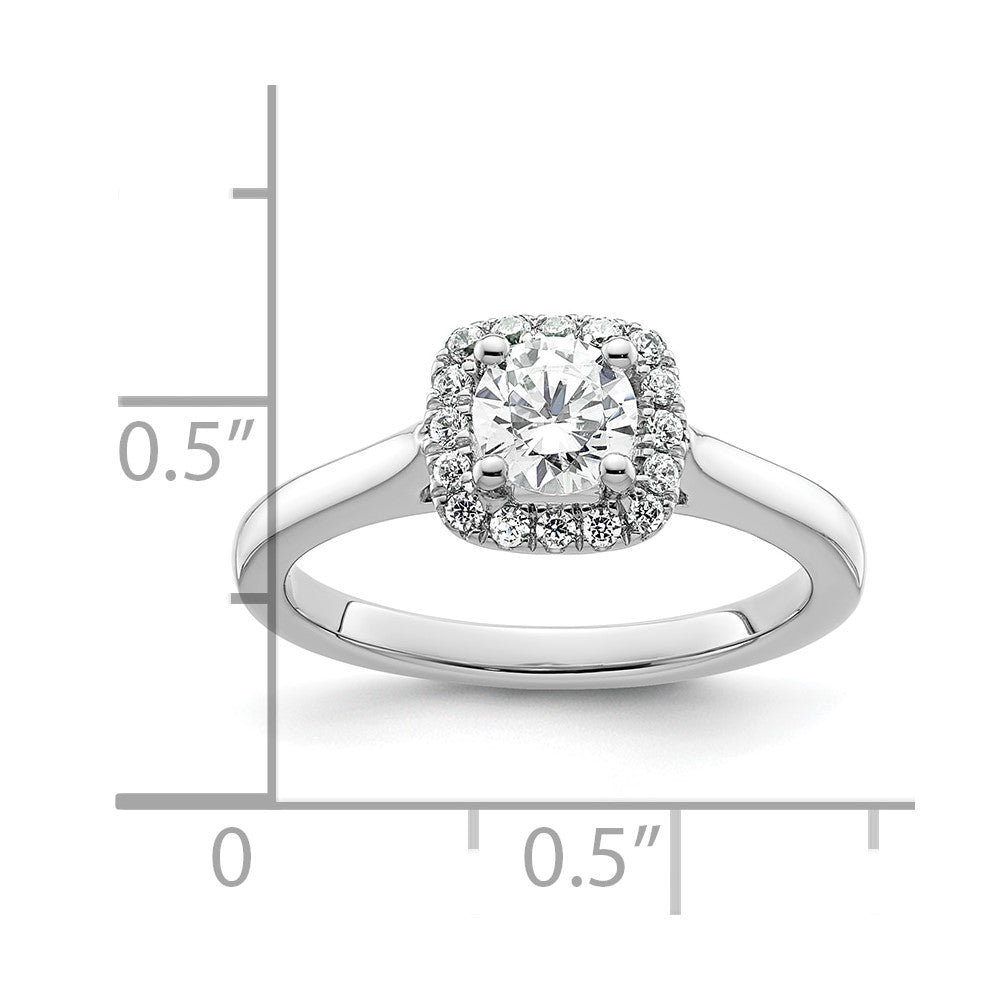 Cushion Halo Diamond Semi-mount Engagement Rings