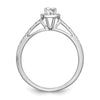 14K White Gold Halo Plus (Holds 1/4 carat (4.00mm) Round Center) 1/8 carat Diamond Semi-Mount Engagement Ring