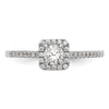 14K White Gold Halo Plus (Holds 1/4 carat (4.00mm) Round Center) 1/8 carat Diamond Semi-Mount Engagement Ring
