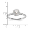 14K White Gold Halo Plus (Holds 1/4 carat (4.00mm) Round Center) 1/8 carat Diamond Semi-Mount Engagement Ring