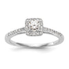 14K White Gold Halo Plus (Holds 1/4 carat (4.00mm) Round Center) 1/8 carat Diamond Semi-Mount Engagement Ring