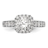 14k White Gold Halo Plus Peg Set 1/2 carat Diamond Semi-Mount Engagement Ring